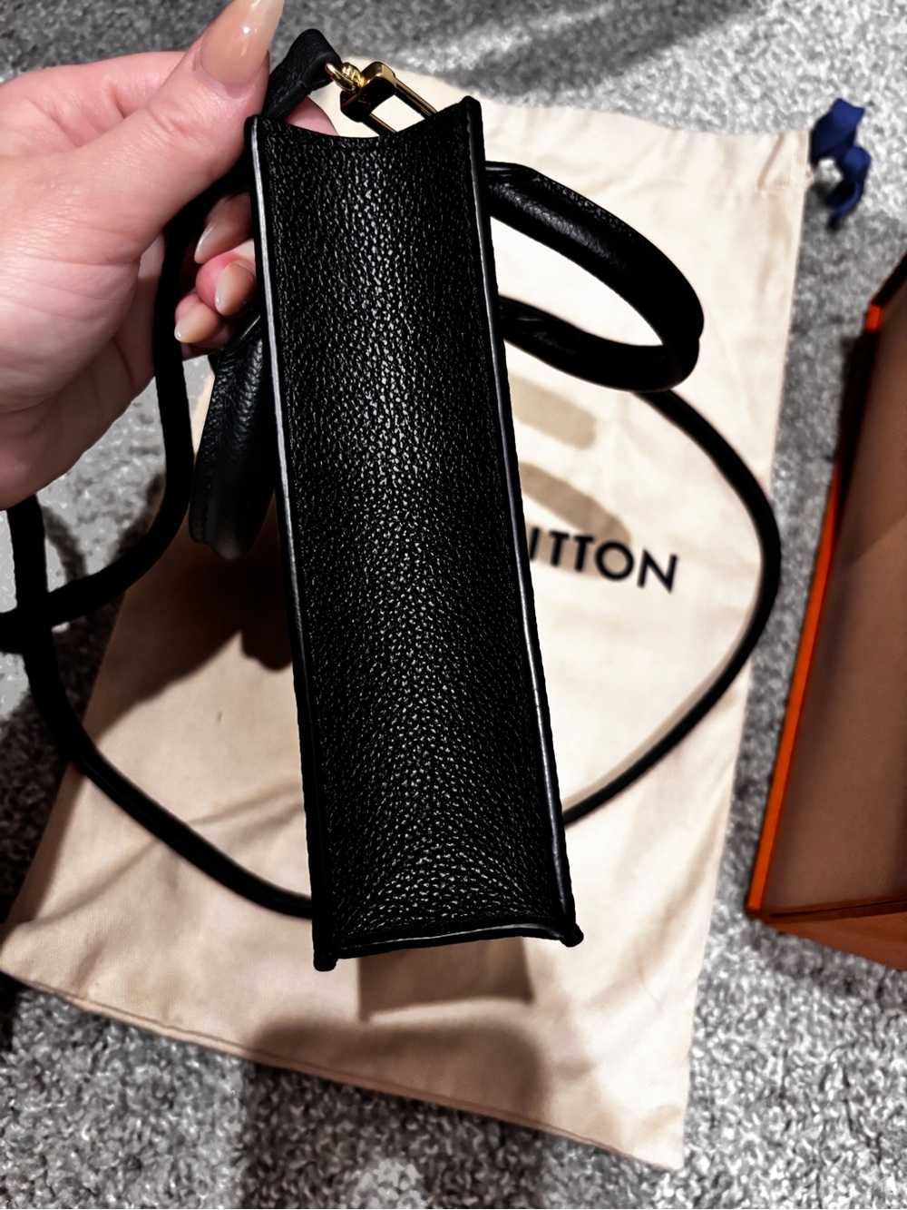 Louis Vuitton Black Embossed Mini Tote with Removable Strap - Picture 9 of 11